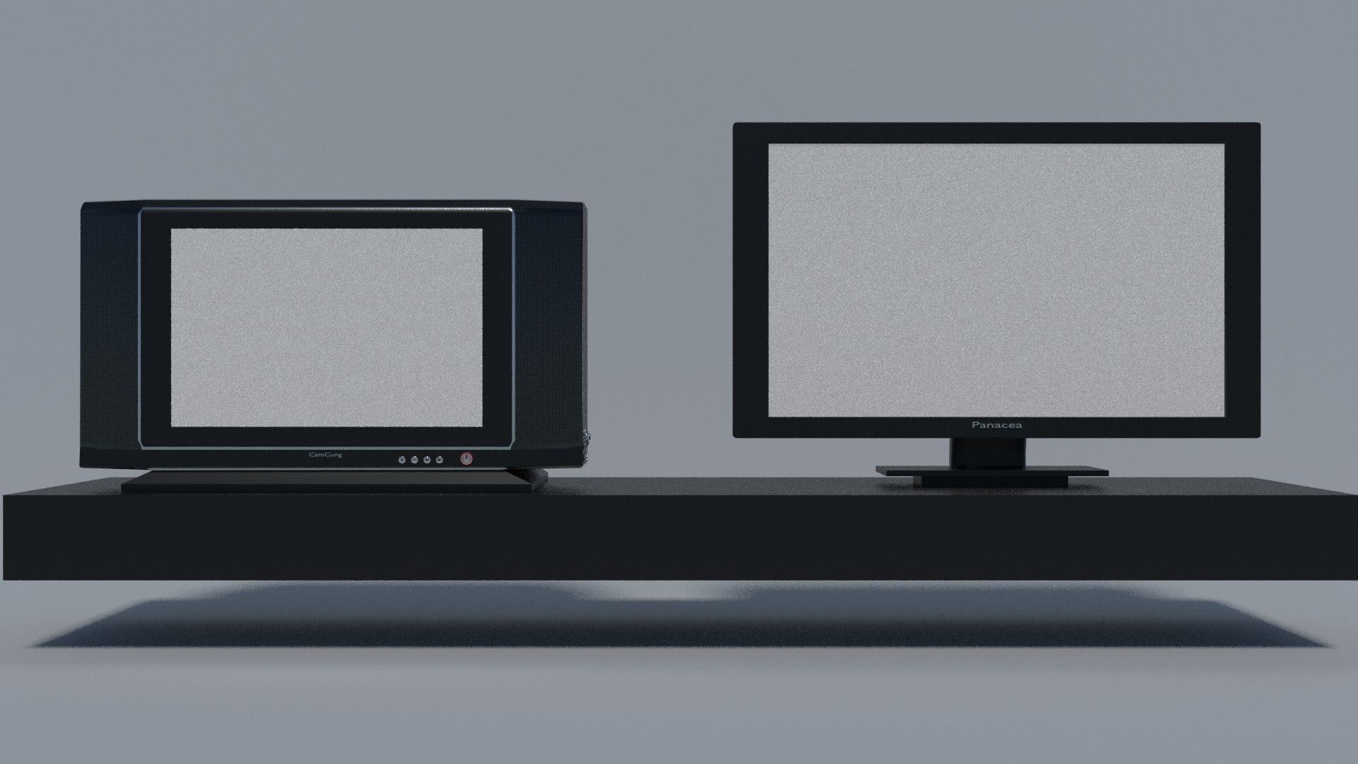 CRT and LCD TV Low-poly 3D model_4