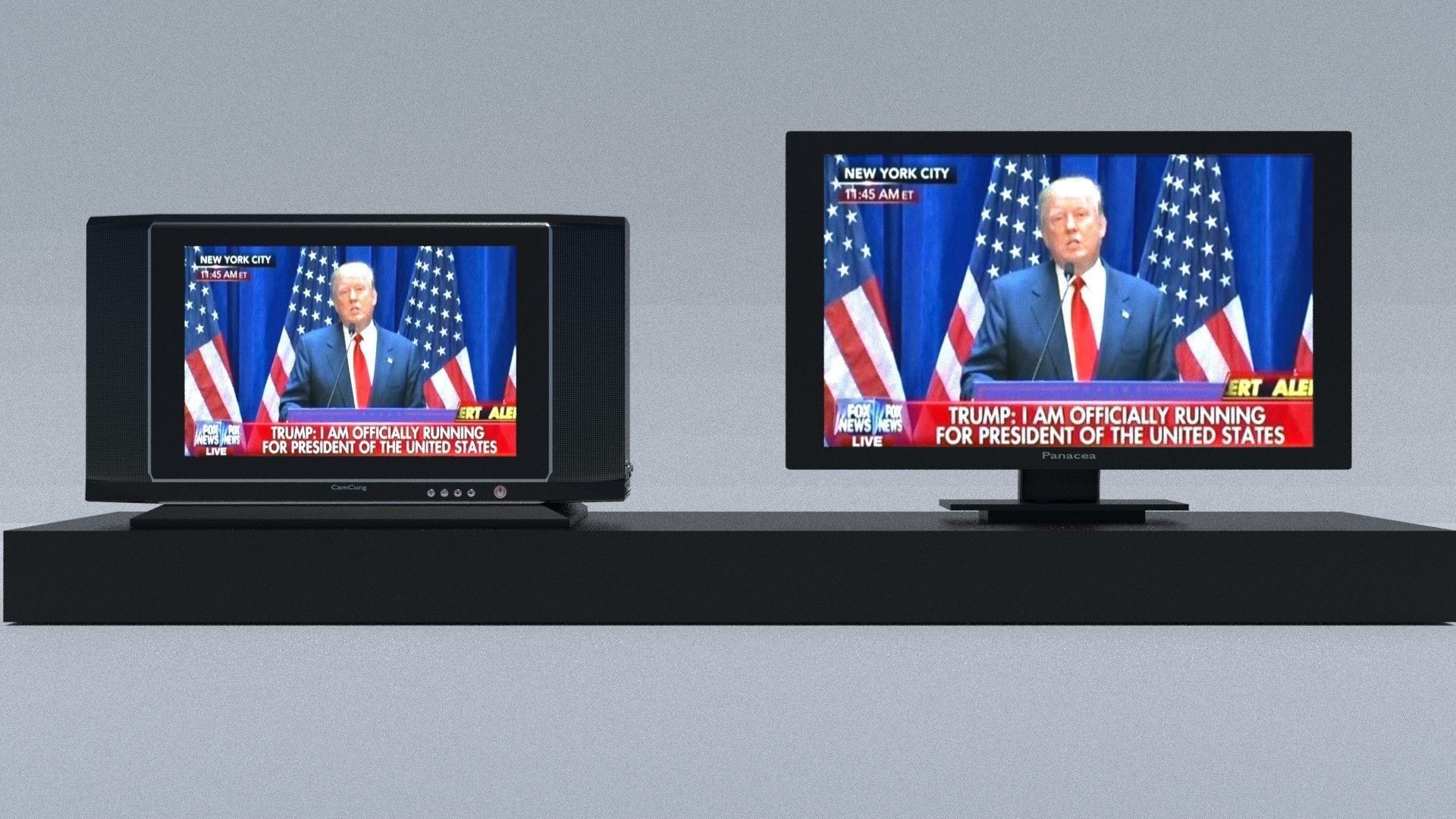 CRT and LCD TV Low-poly 3D model_2