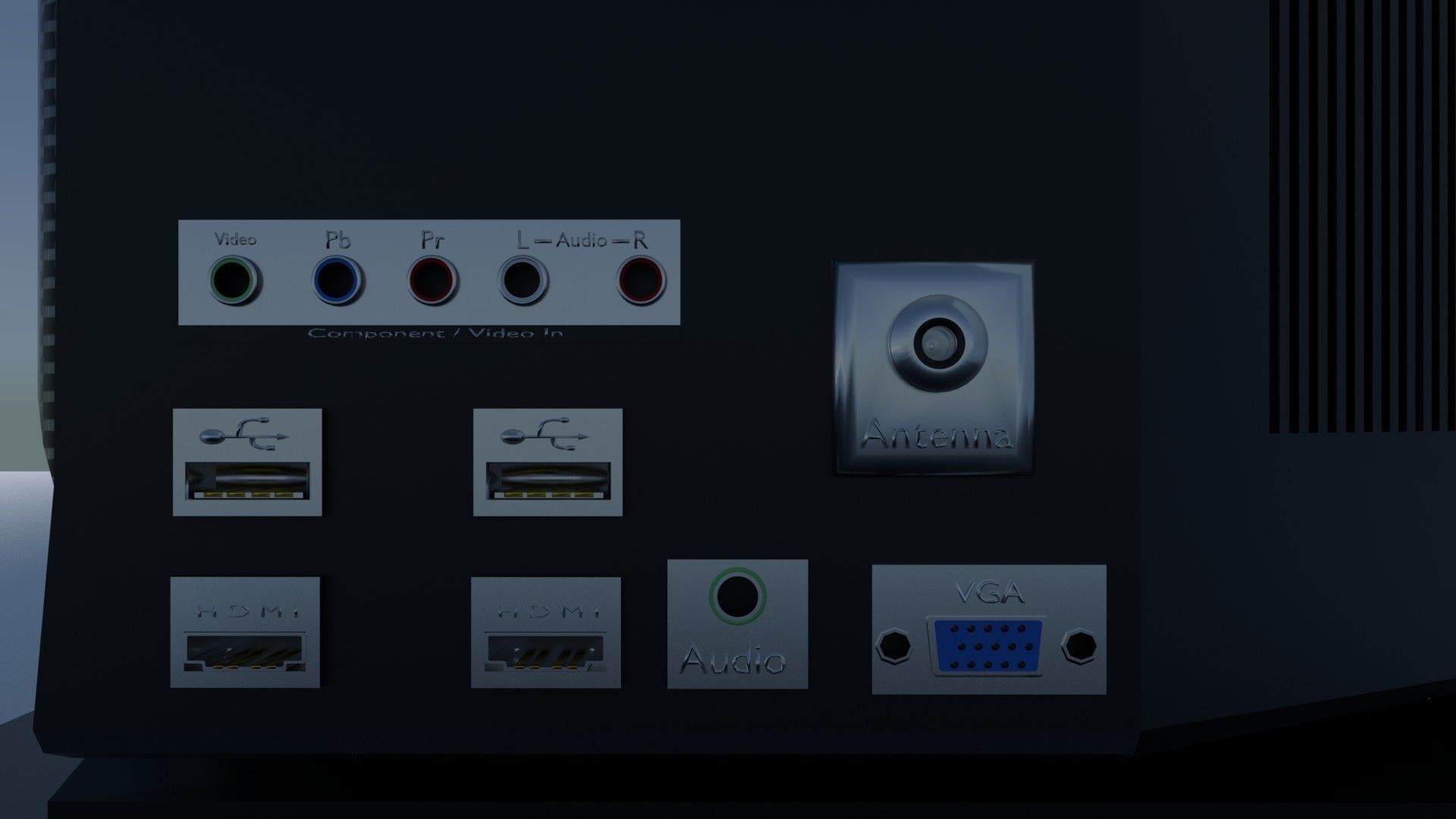CRT and LCD TV Low-poly 3D model_14
