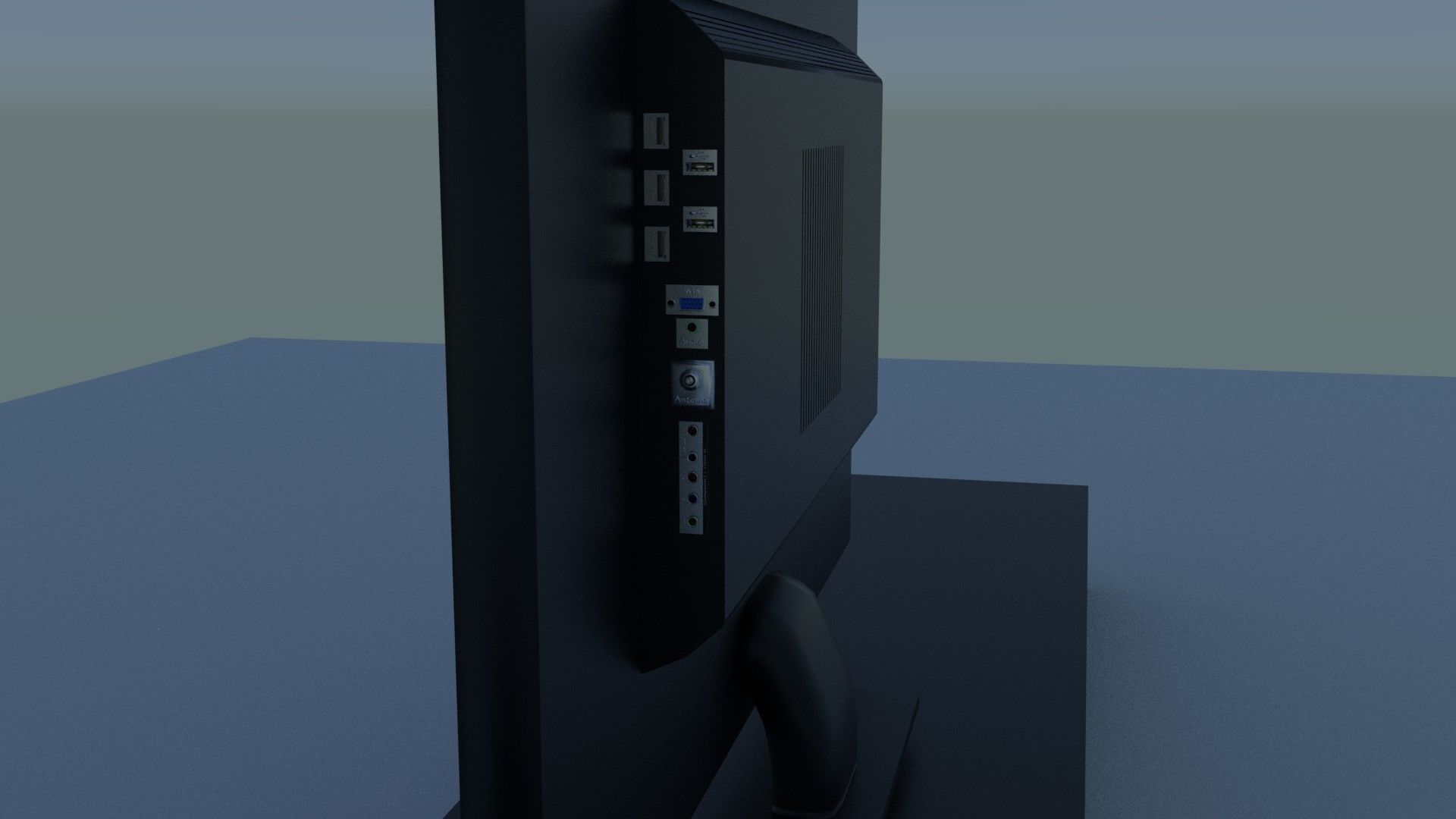 CRT and LCD TV Low-poly 3D model_7