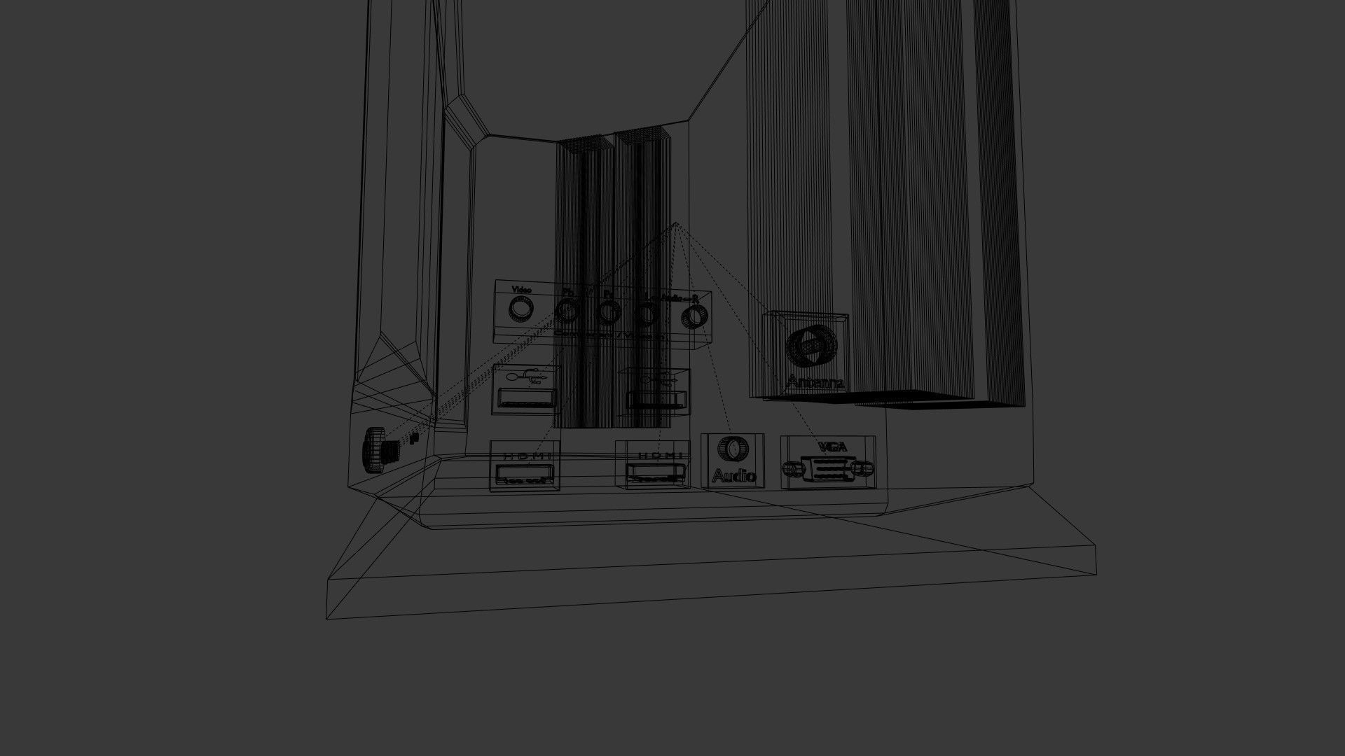 CRT and LCD TV Low-poly 3D model_15