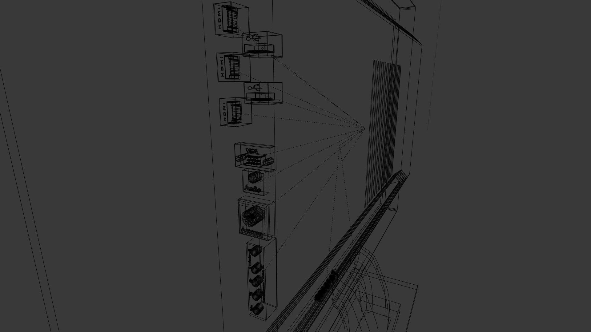 CRT and LCD TV Low-poly 3D model_10