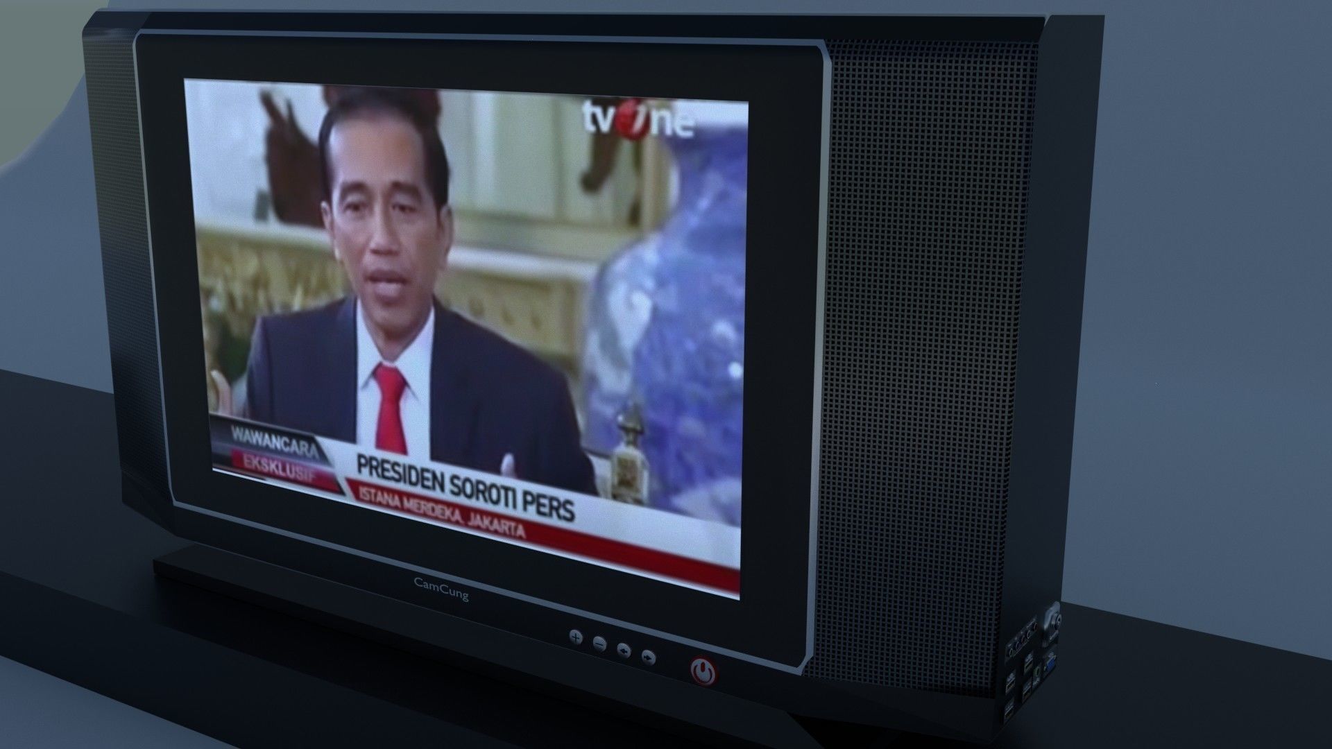 CRT and LCD TV Low-poly 3D model_12