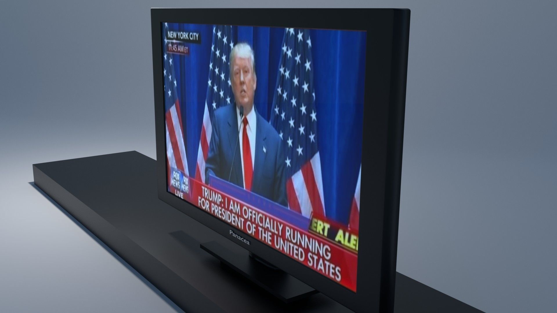 CRT and LCD TV Low-poly 3D model_6