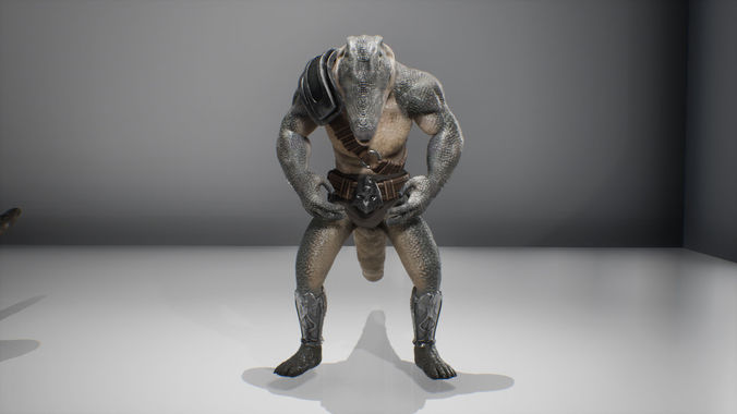 anthropomorphic crocodile for unity and UE4 Low-poly 3D model