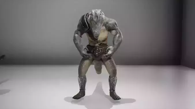 anthropomorphic crocodile for unity and UE4 Low-poly 3D model