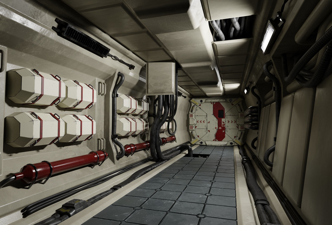 Scifi Corridor Modular 3D model