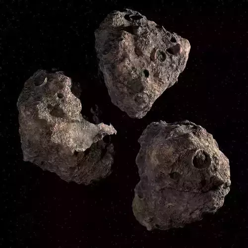 Three Asteroids 3D model