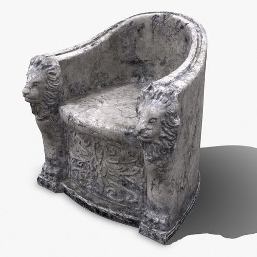 3D Roman Stone Chair High Poly 3D model