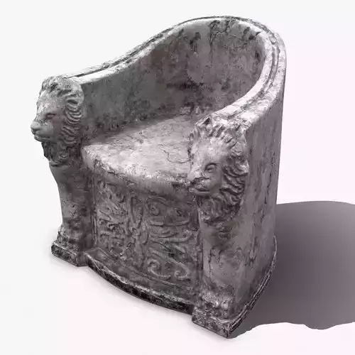 3D Roman Stone Chair High Poly 3D model