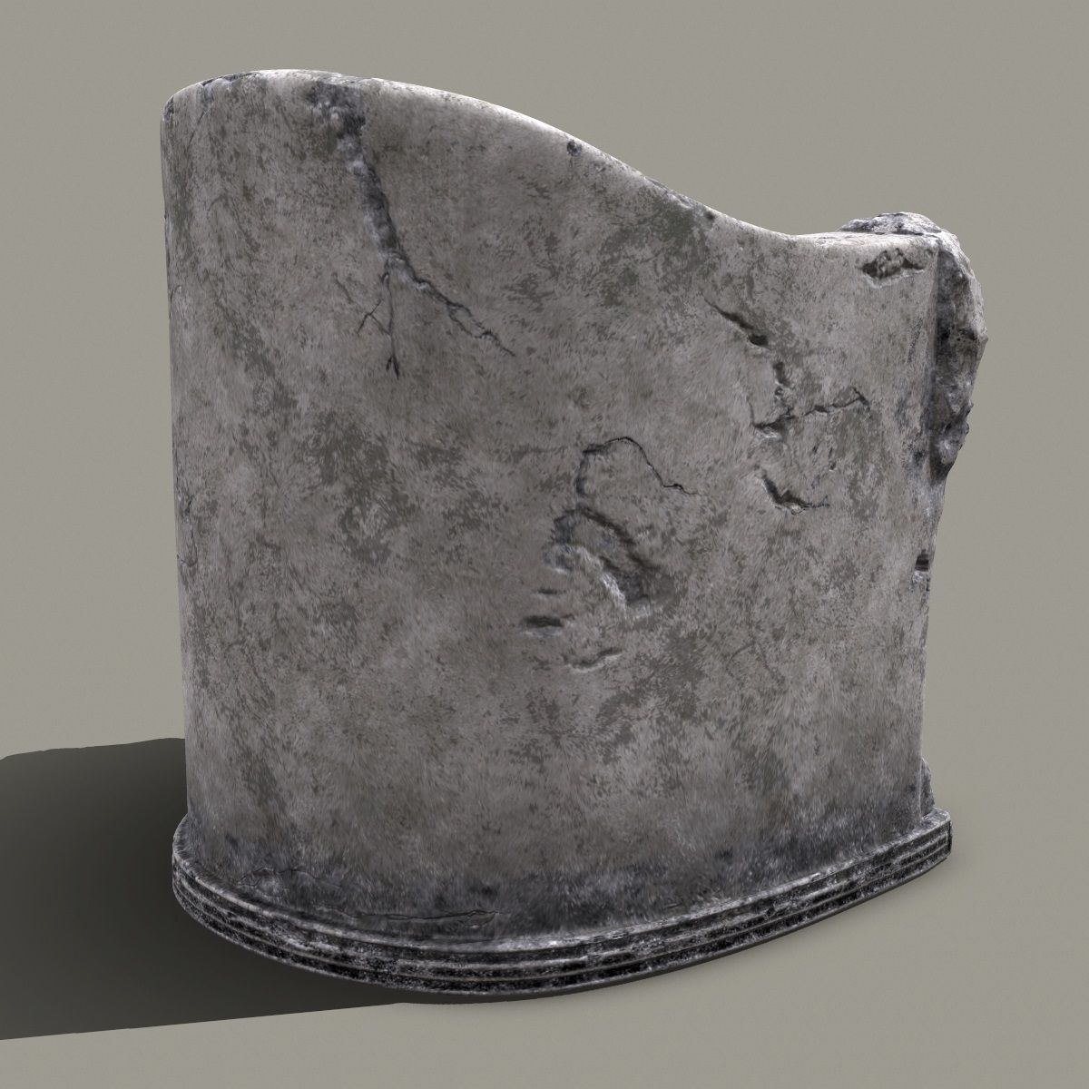 3D Roman Stone Chair High Poly 3D model_2