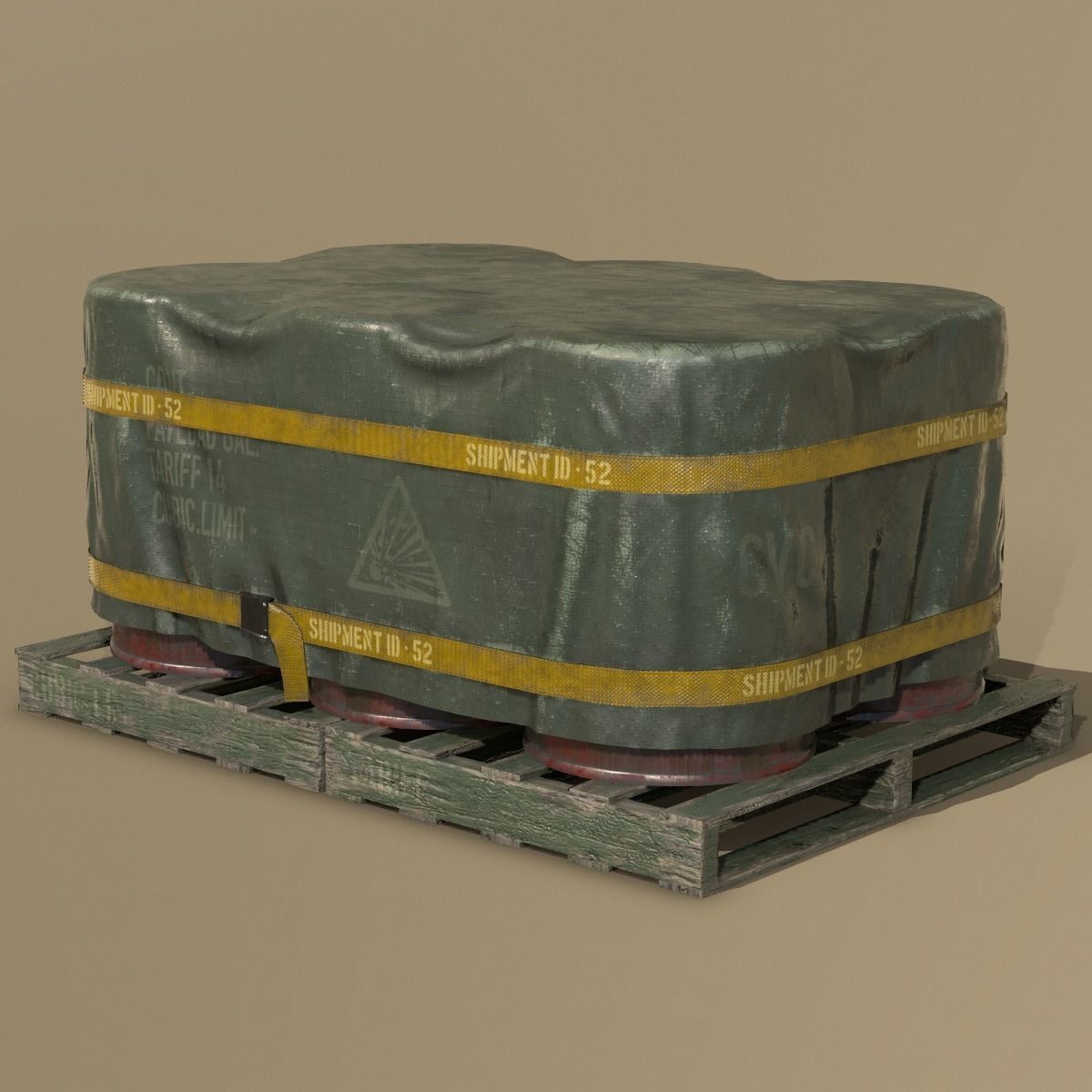 Barrel Shipment Game Prop PBR  Low-poly 3D model_2
