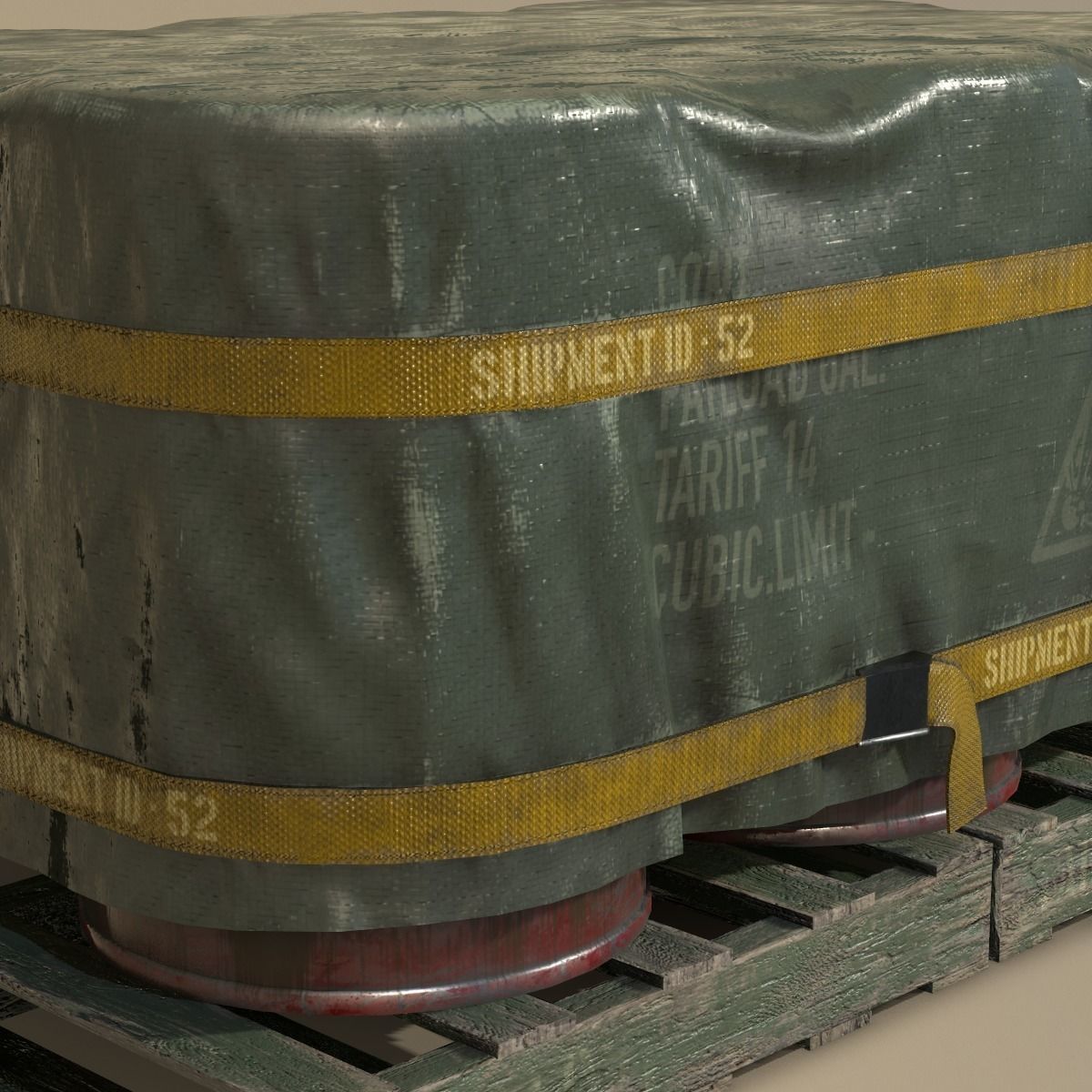 Barrel Shipment Game Prop PBR  Low-poly 3D model_5