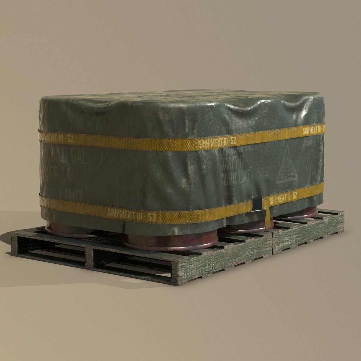 Barrel Shipment Game Prop PBR  Low-poly 3D model_8