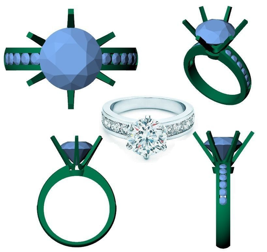 APLR0001-4CT SOLITAIRE RING 3D print model
