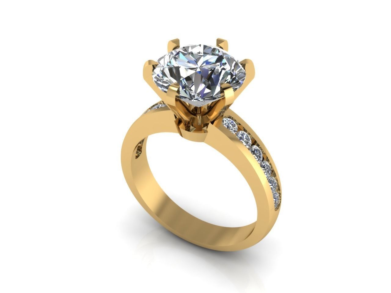 APLR0001-4CT SOLITAIRE RING 3D print model_2