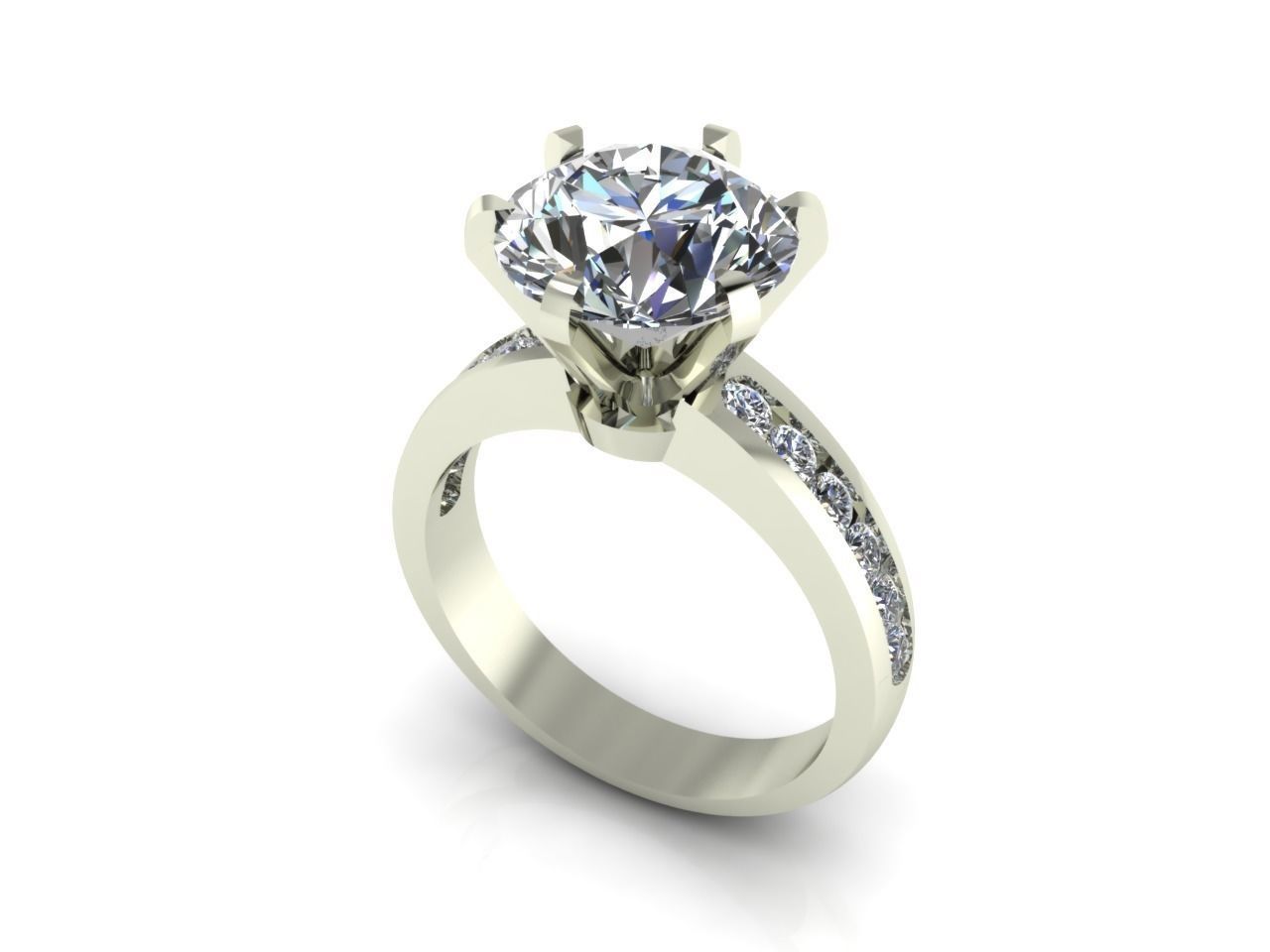 APLR0001-4CT SOLITAIRE RING 3D print model_1
