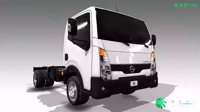 Nissan Cabstar Truck Trailer - 2017 - Car Model Mid-Poly Low-poly 3D model