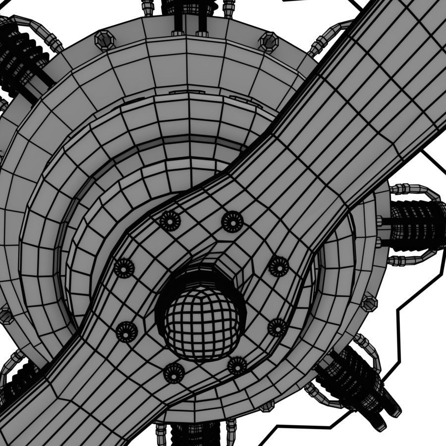 Propeller 4 steampunk wall sconce 3D model_9