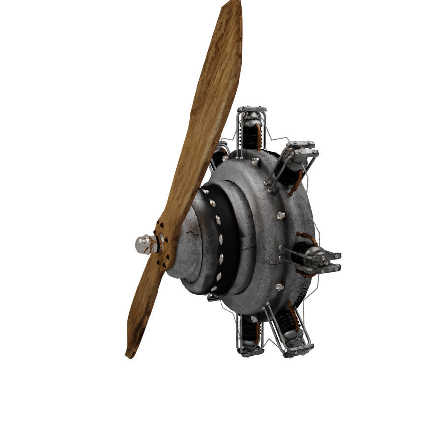 Propeller 4 steampunk wall sconce 3D model_3