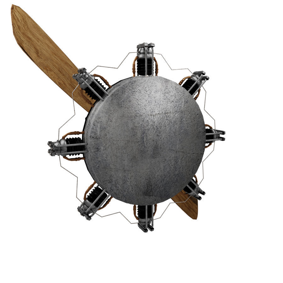 Propeller 4 steampunk wall sconce 3D model_6