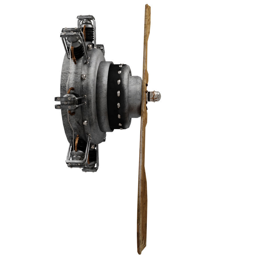 Propeller 4 steampunk wall sconce 3D model_2