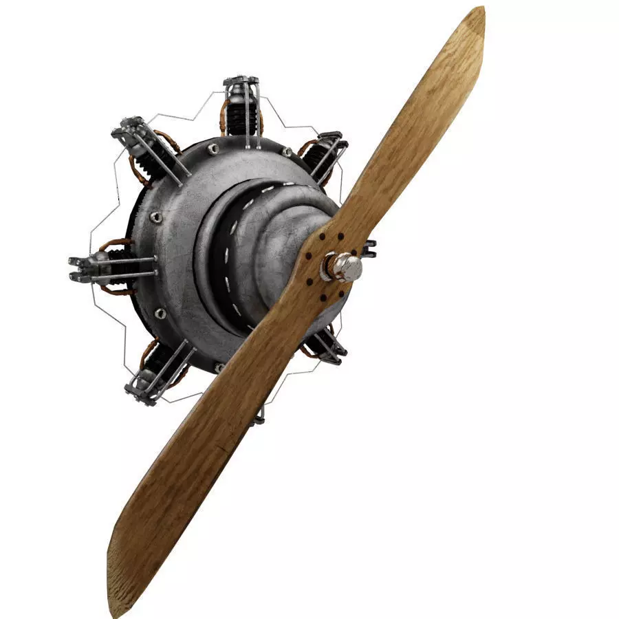 Propeller 4 steampunk wall sconce 3D model_0