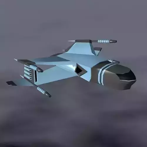 Lowpoly space attacker concept Low-poly 3D model