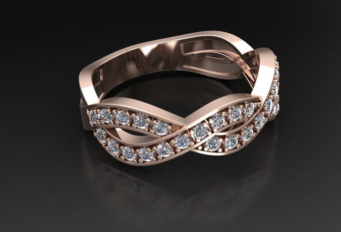 Interlaced ring 3D print model