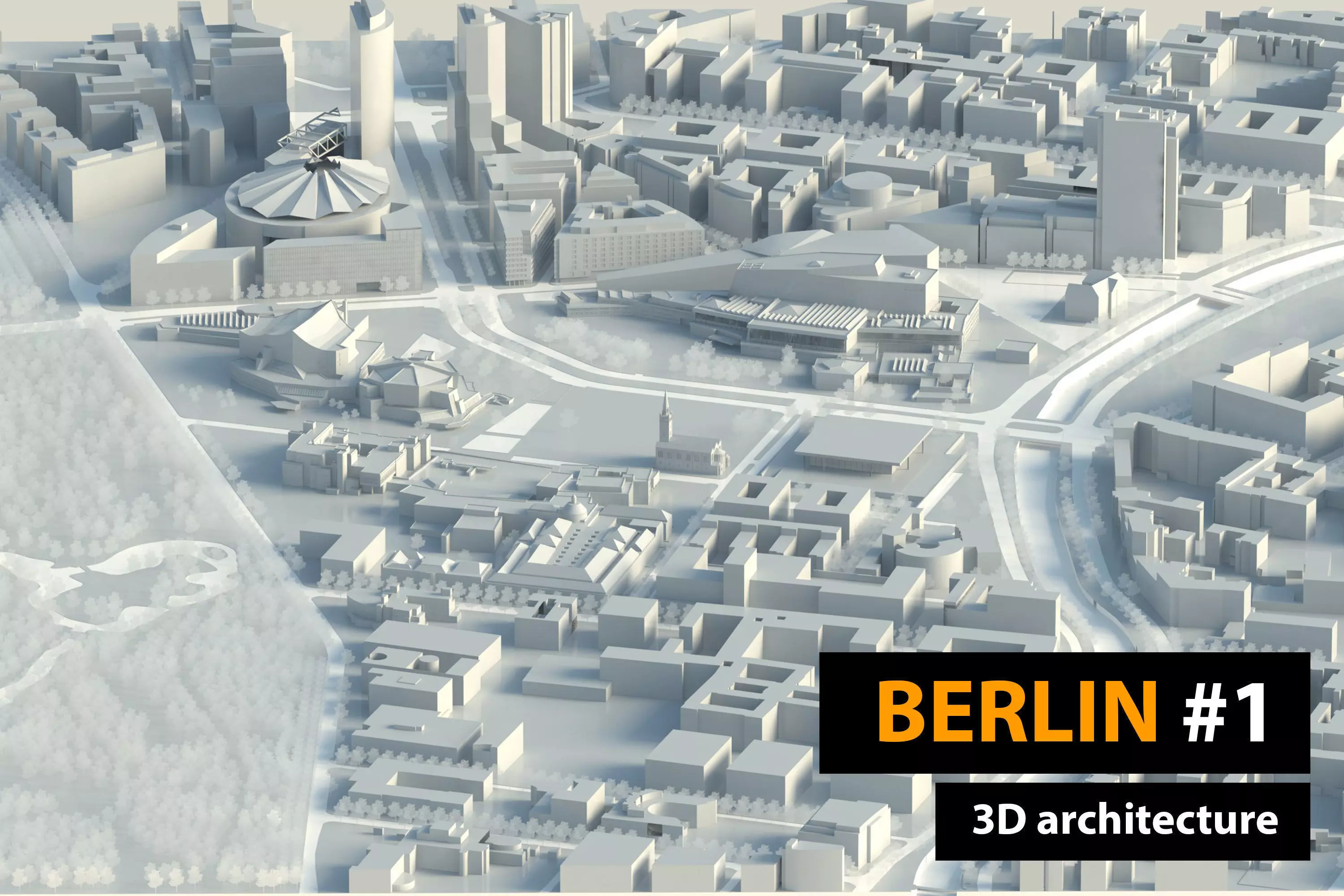 Berlin City Low-poly 3D model_0