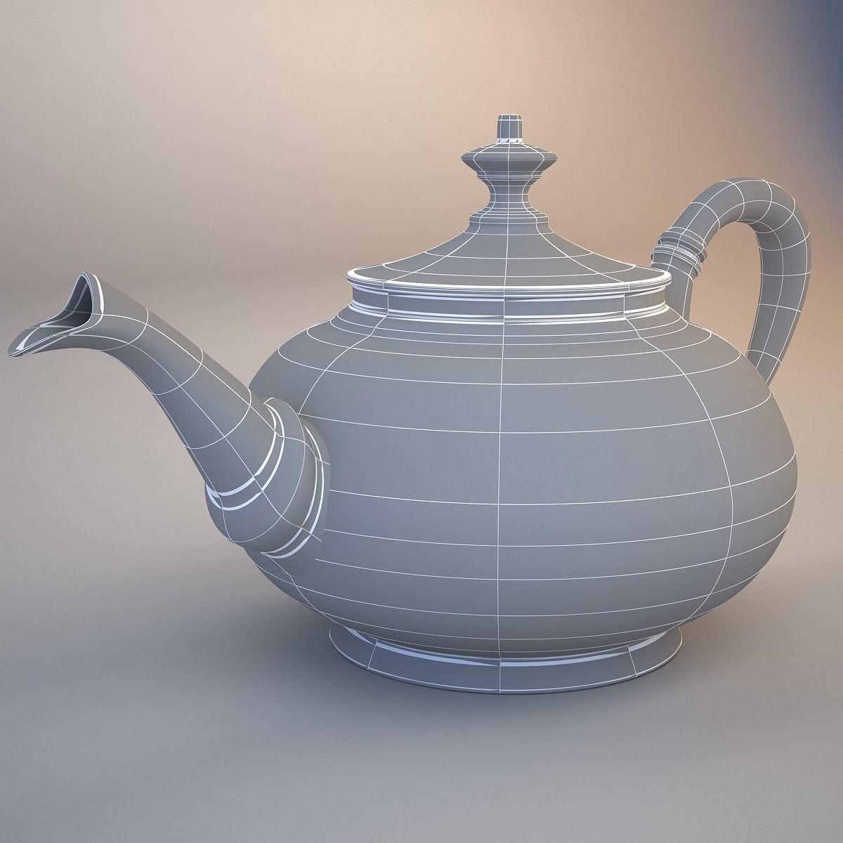 Teapot Low-poly 3D model_13