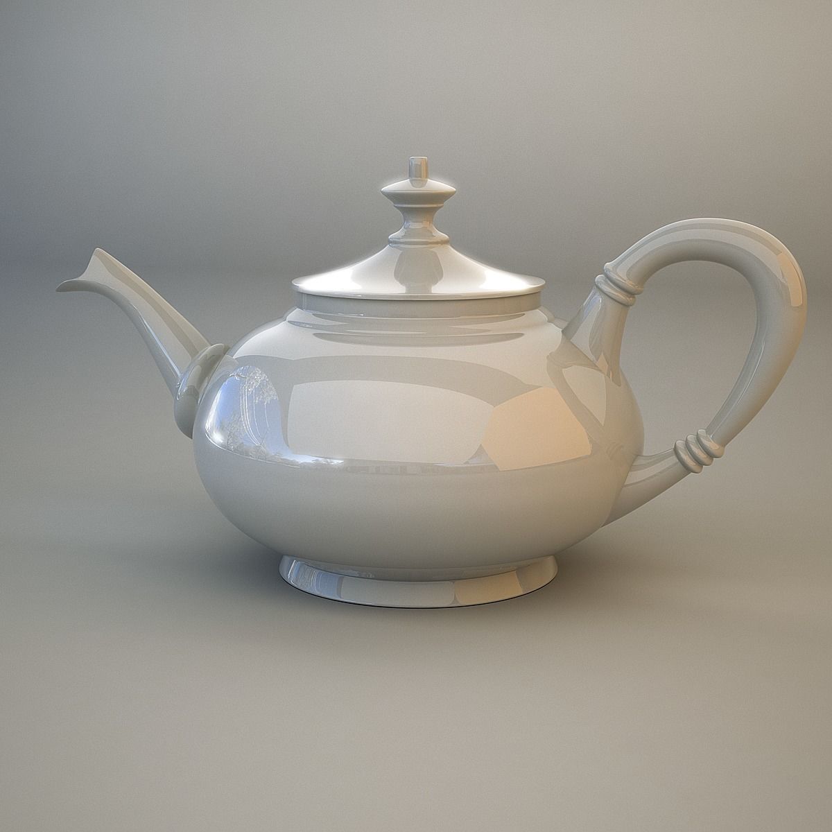 Teapot Low-poly 3D model_5