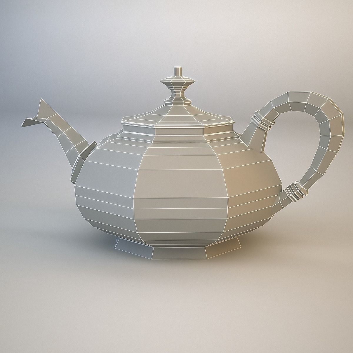 Teapot Low-poly 3D model_12