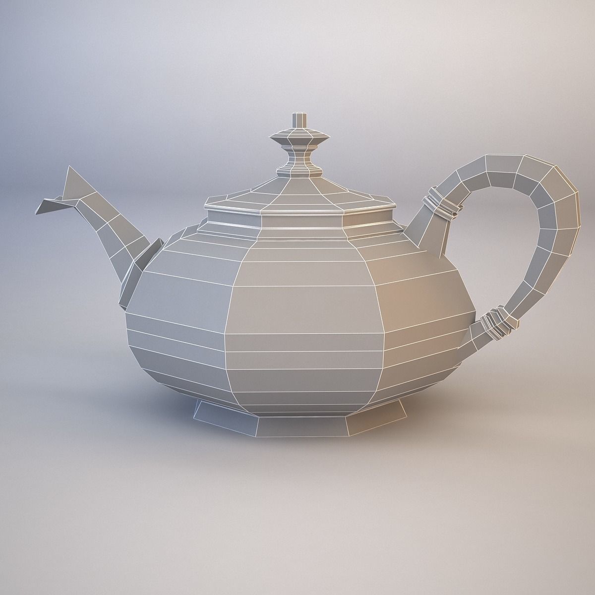 Teapot Low-poly 3D model_18
