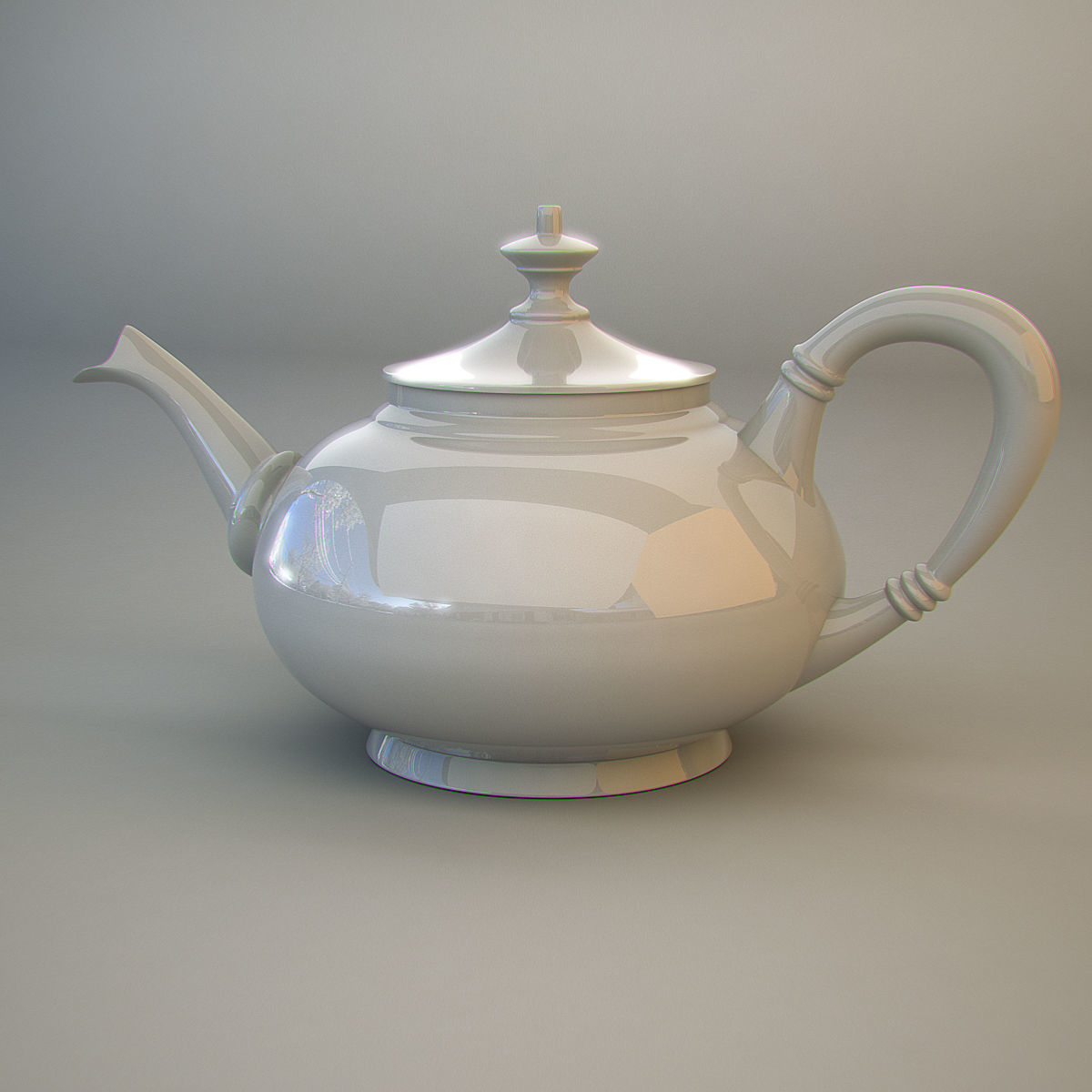 Teapot Low-poly 3D model_8