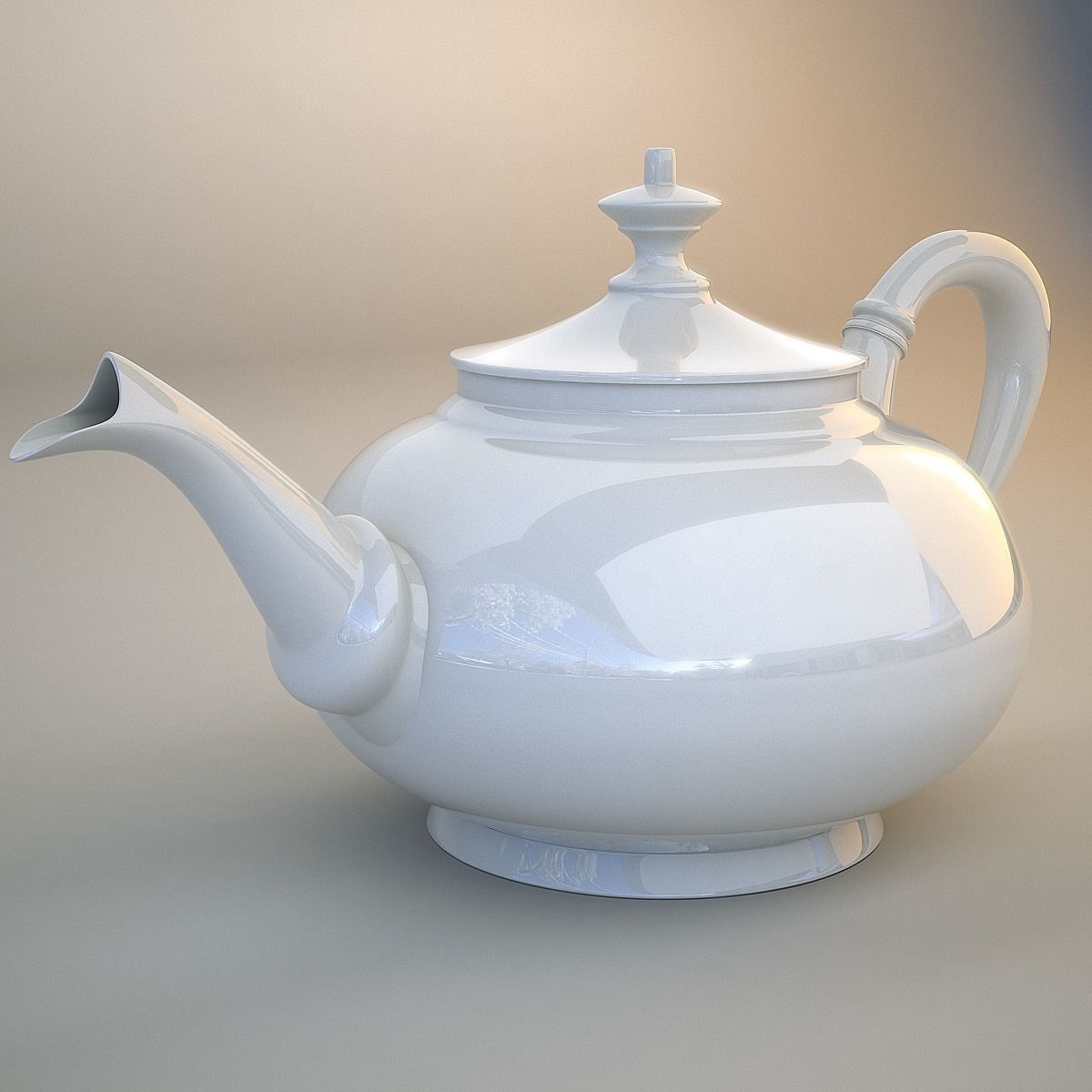 Teapot Low-poly 3D model_4