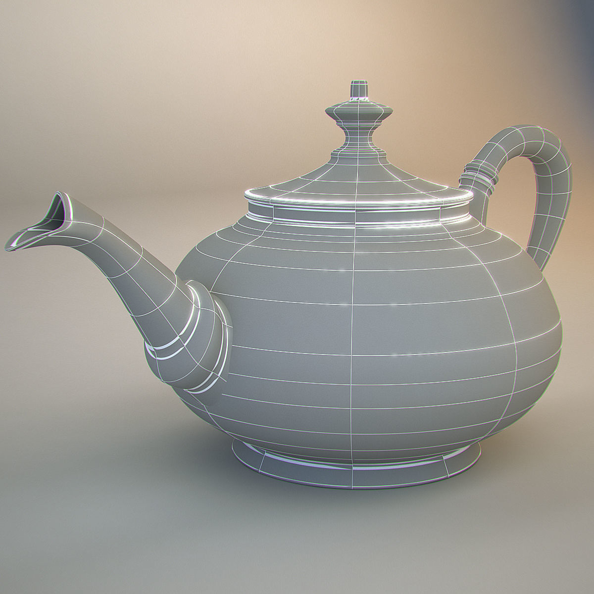 Teapot Low-poly 3D model_10