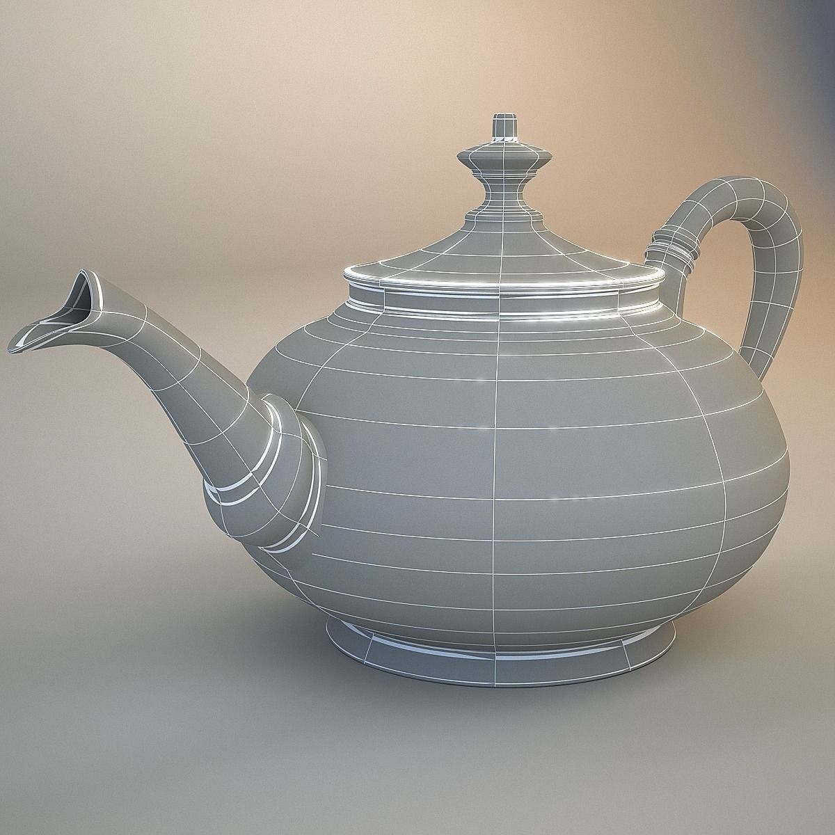 Teapot Low-poly 3D model_16