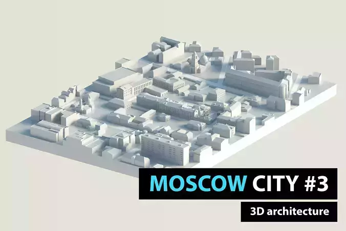 Moscow City Fabrika Marata Territory Low-poly 3D model