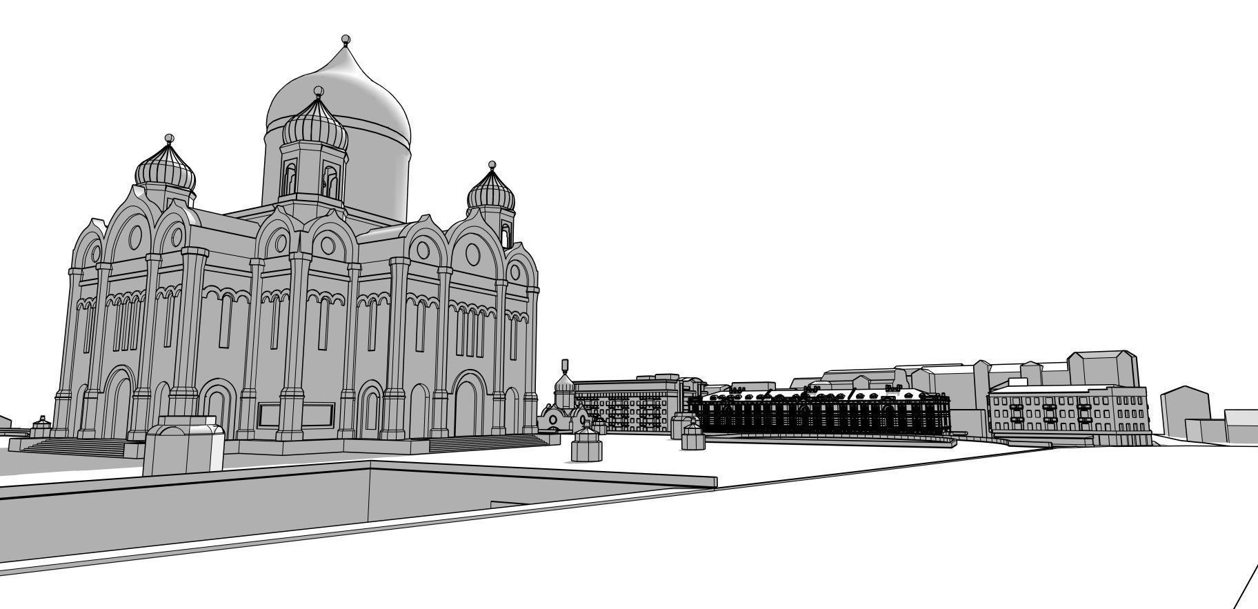 Moscow City Soymonovskiy St Low-poly 3D model_2