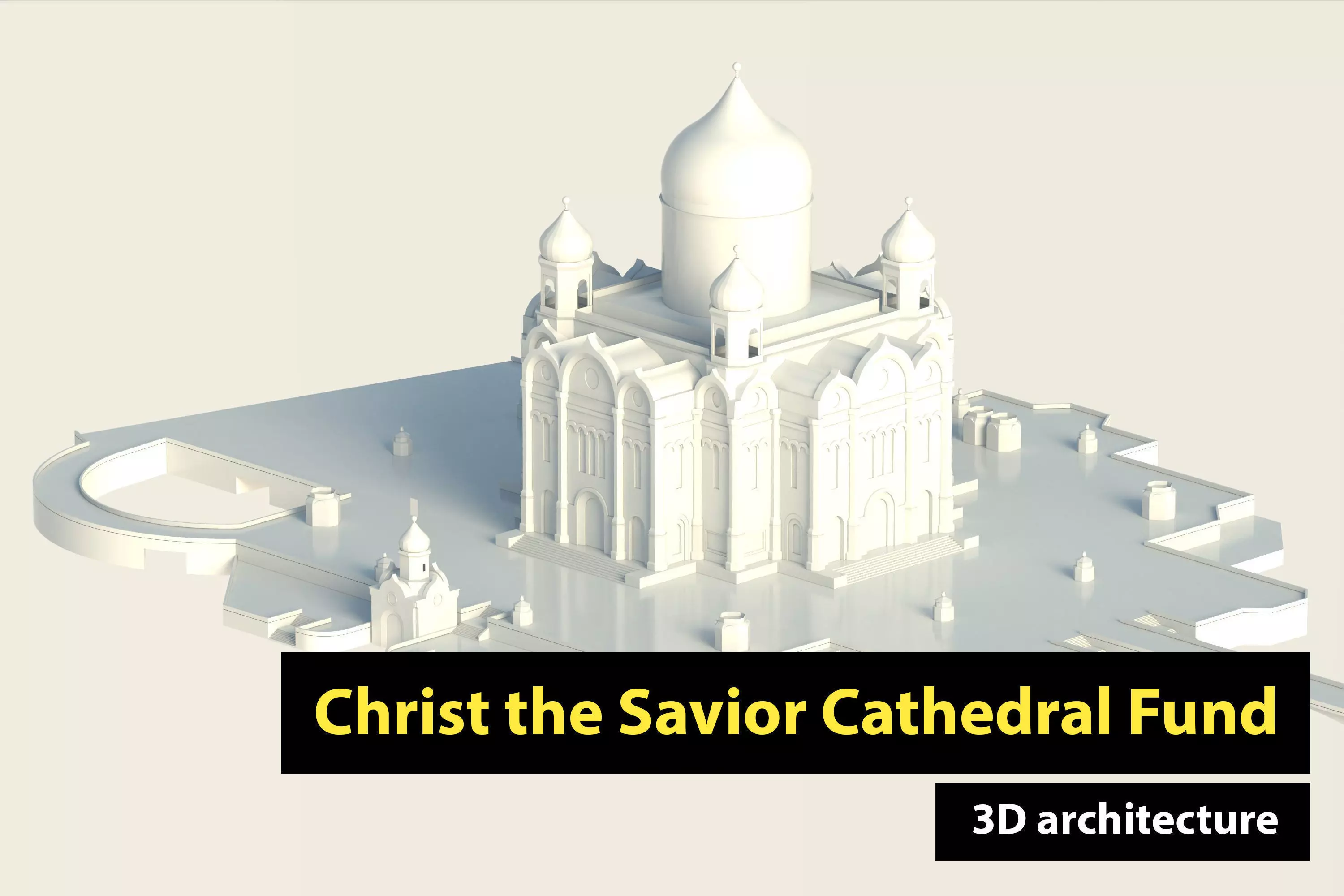 Christ the Savior Cathedral Fund Low-poly 3D model_0