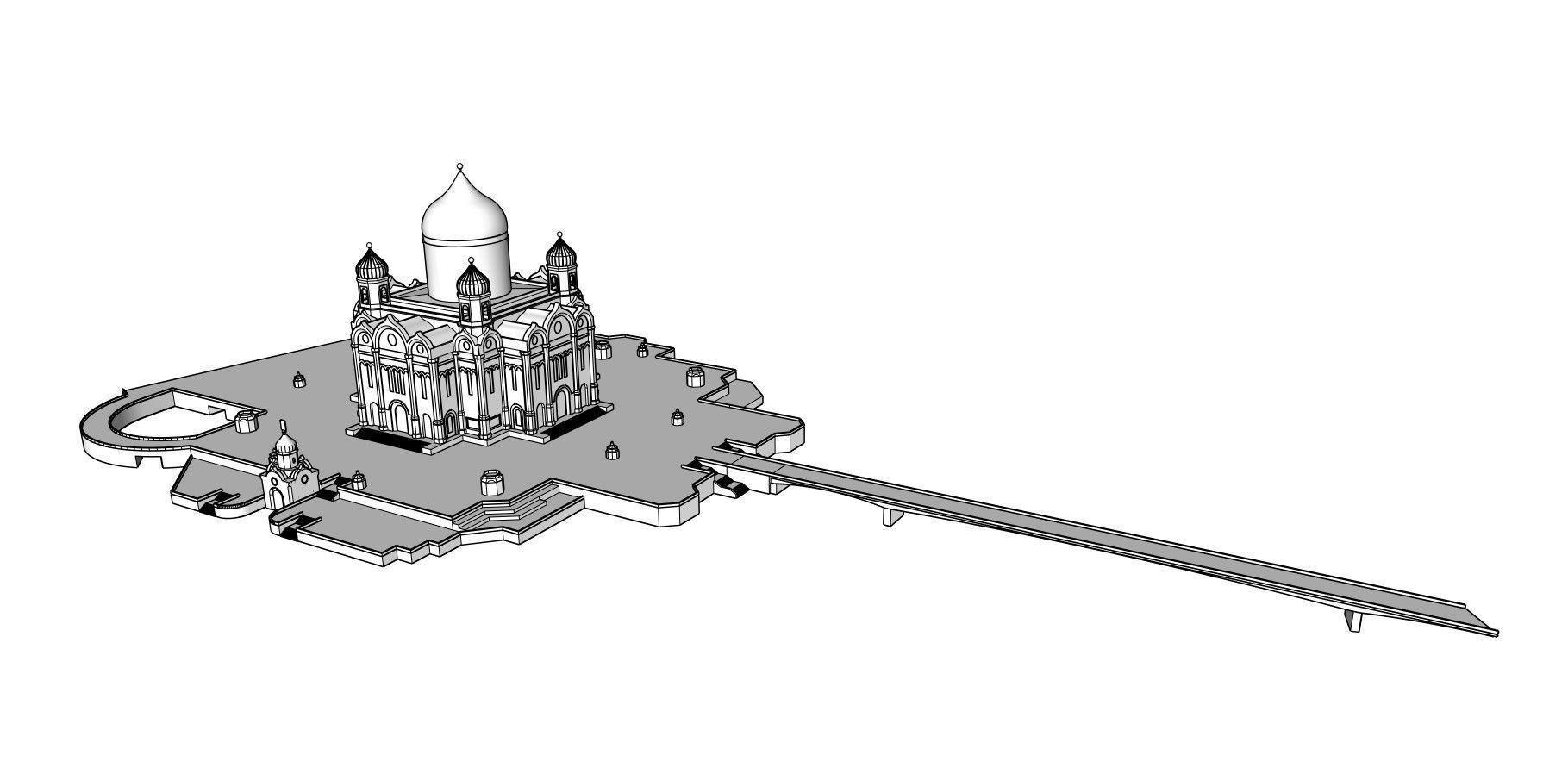 Christ the Savior Cathedral Fund Low-poly 3D model_1