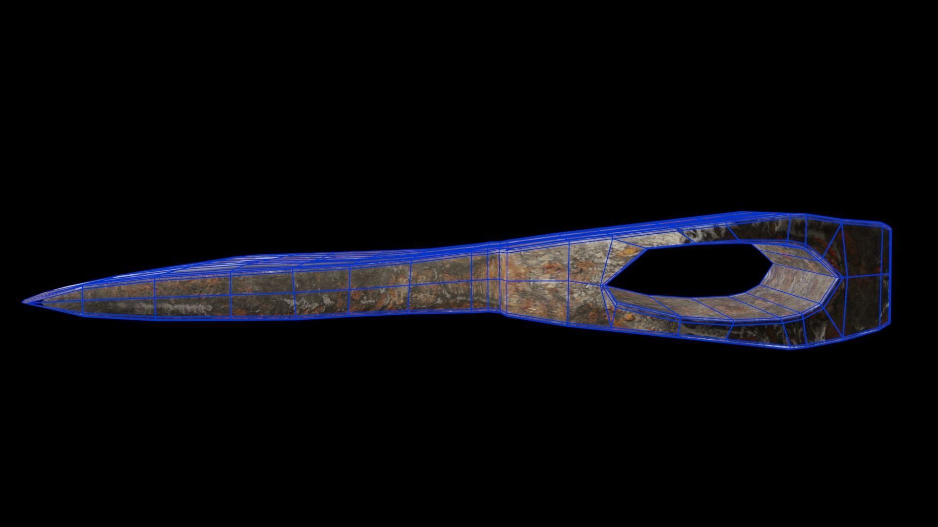 Rusty Axe Low and High Poly Free low-poly 3D model_6