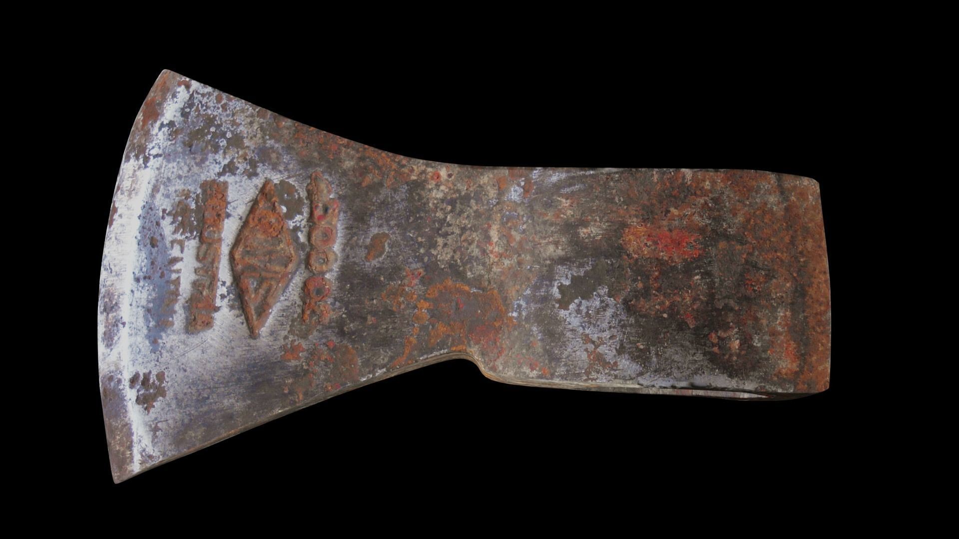 Rusty Axe Low and High Poly Free low-poly 3D model_3