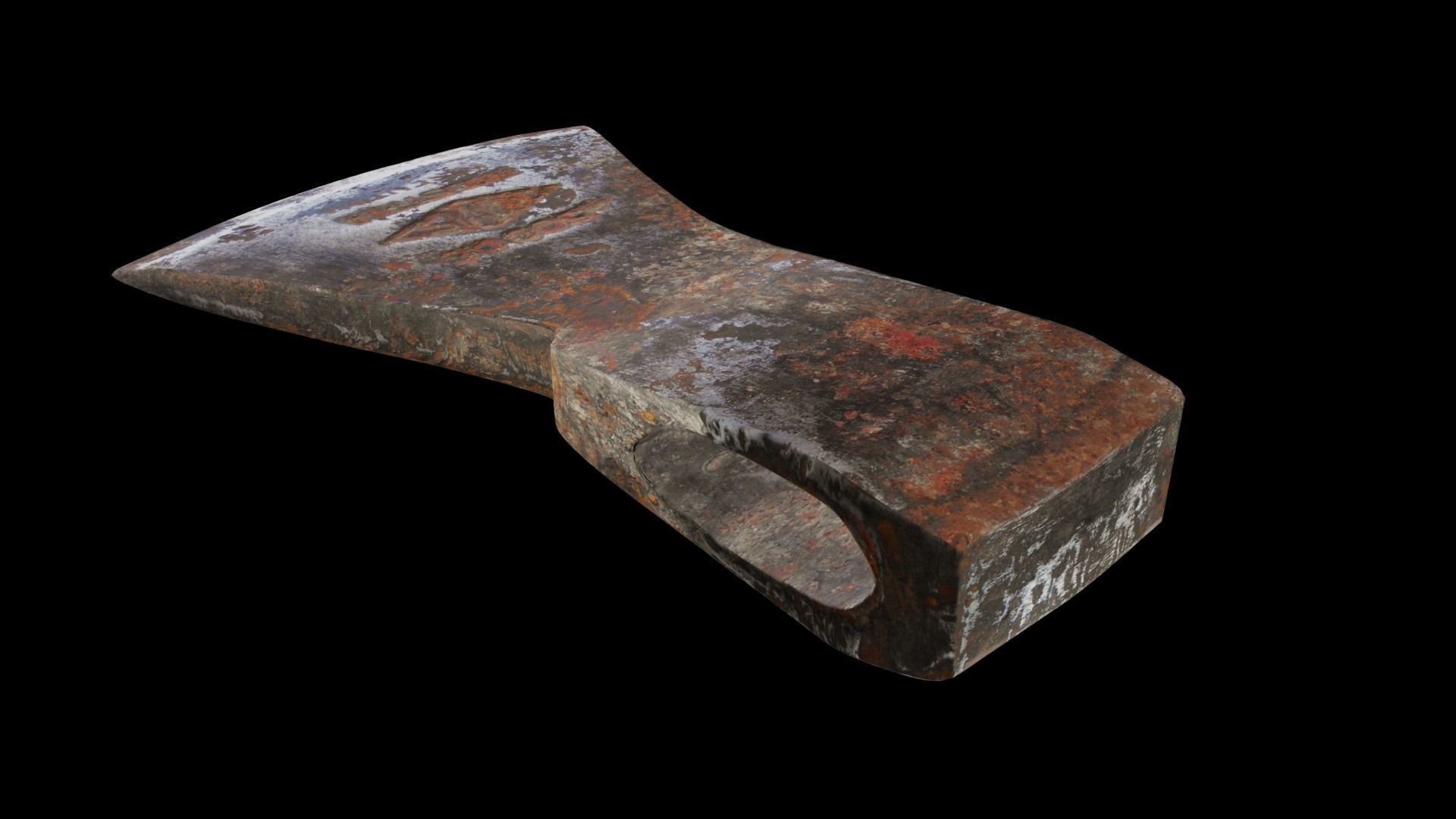 Rusty Axe Low and High Poly Free low-poly 3D model_1