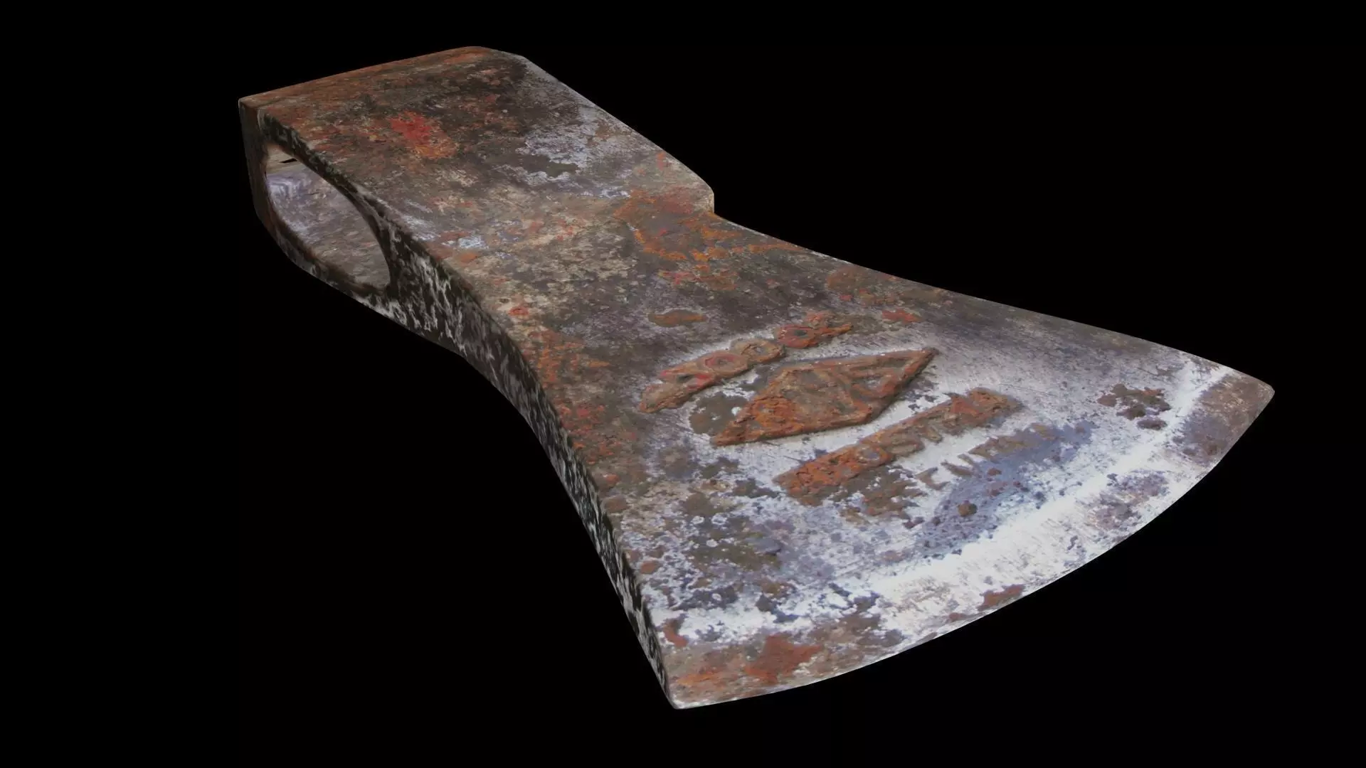 Rusty Axe Low and High Poly Free low-poly 3D model_0