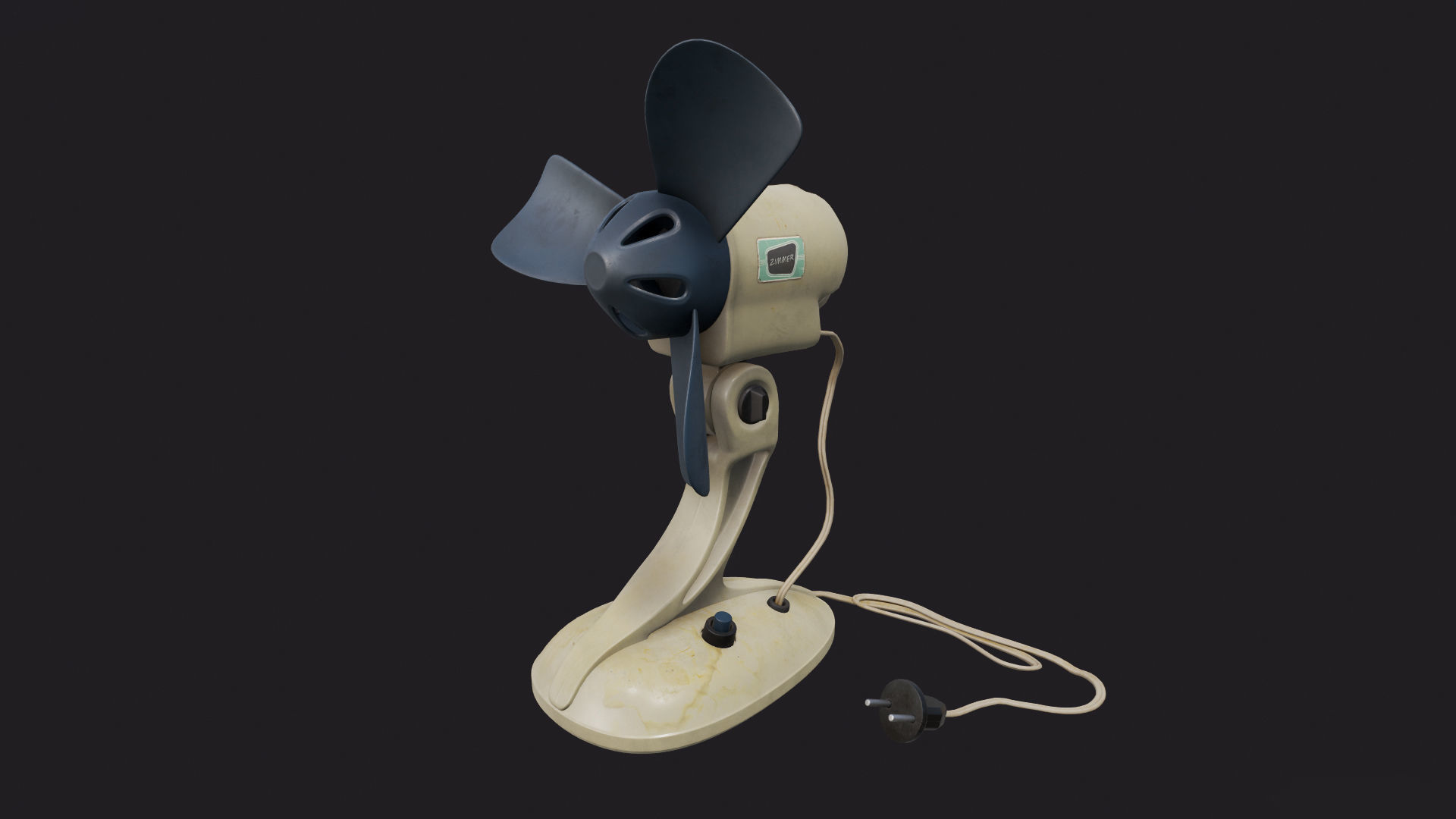 Vintage Fan Low-poly 3D model_11