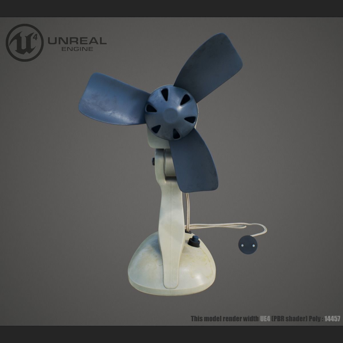 Vintage Fan Low-poly 3D model_5