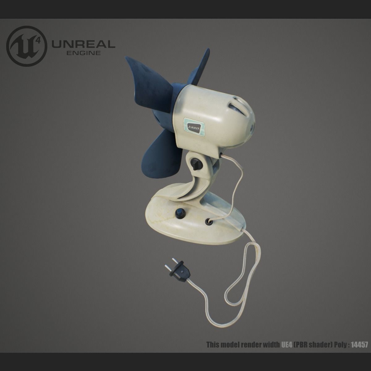 Vintage Fan Low-poly 3D model_2
