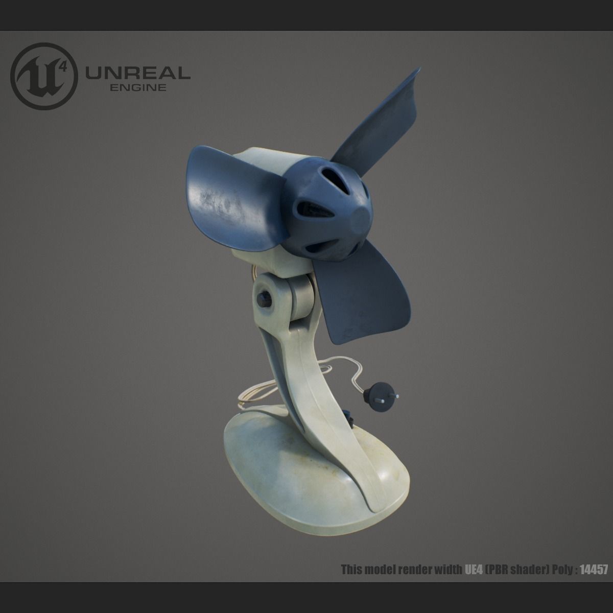 Vintage Fan Low-poly 3D model_1